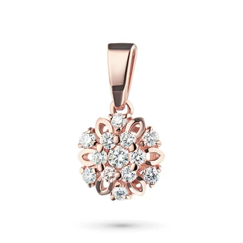 

Pendant red gold with diamonds e0201pd10170800