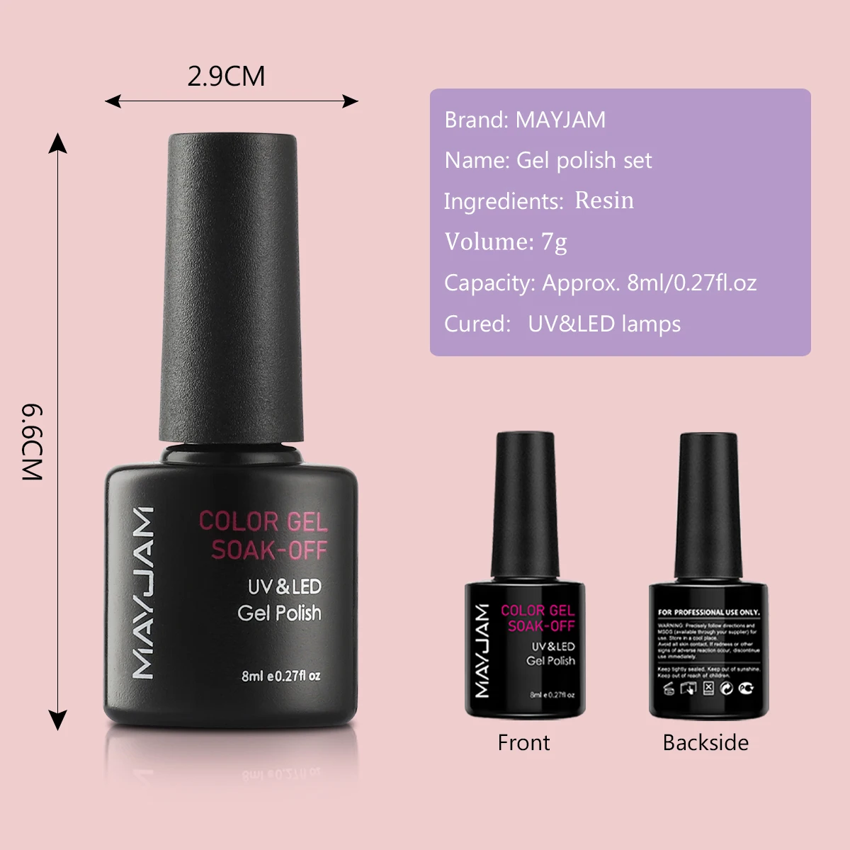 8ml Nail Polish 48pcs/set Pure Series Semi-permanent Varnish Soak Off UV Gel Nail Lacquer Base Top Coat Gel Nails Art Decoration