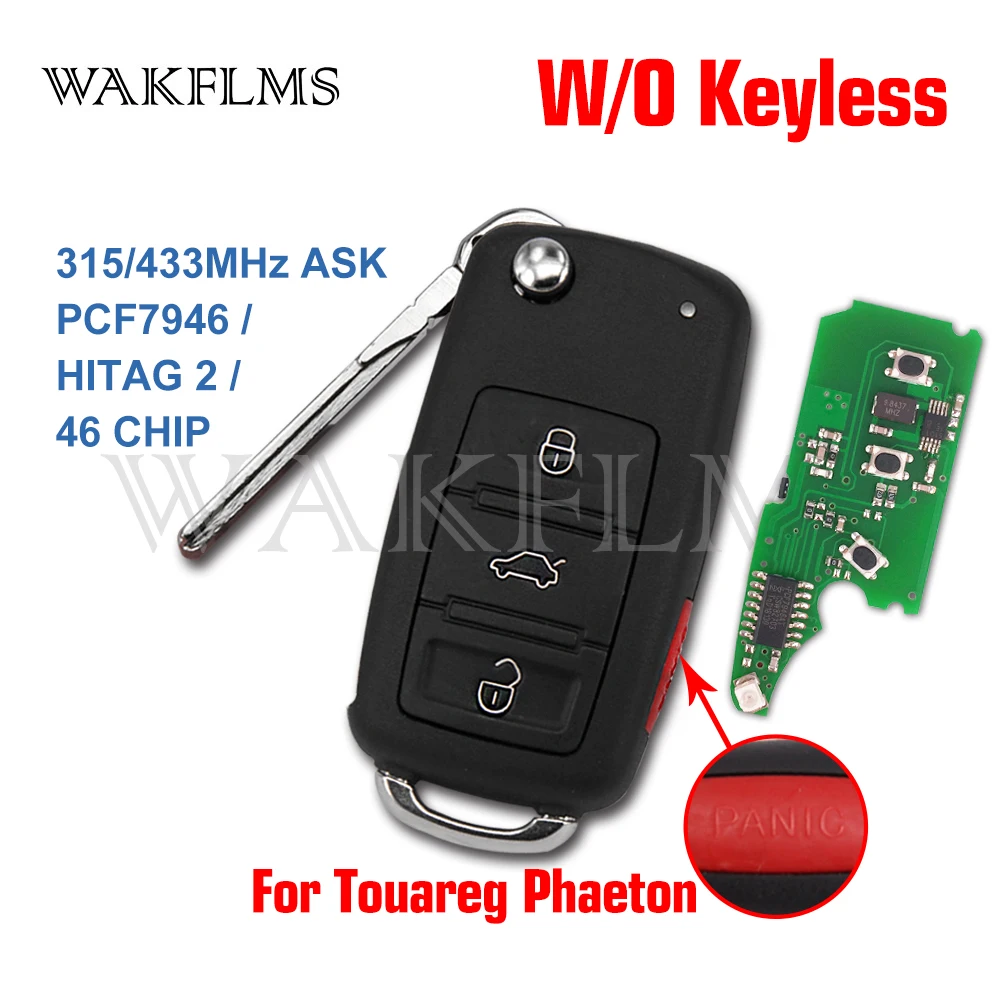 3btn 4 кнопки дистанционного ключа fob 315 МГц 433 МГц для VW для Volkswagen Phaeton Touareg 2002 2010 PCF7946 чип 3D0959753AK|fob|fob key  | АлиЭкспресс