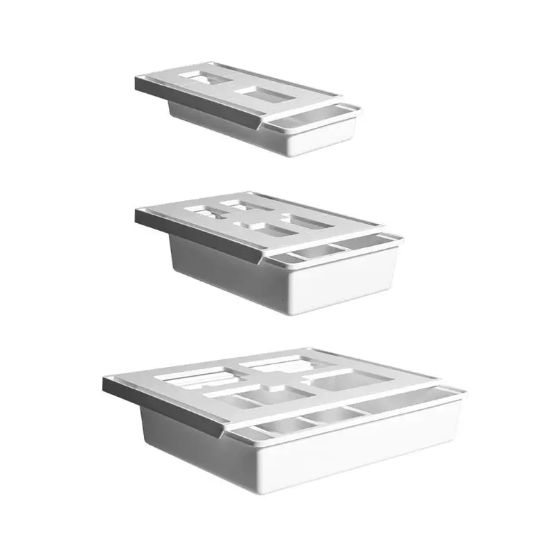 

Self Adhesive Under Desk Drawer Hidden Organizer Storage Box Holder Stationery