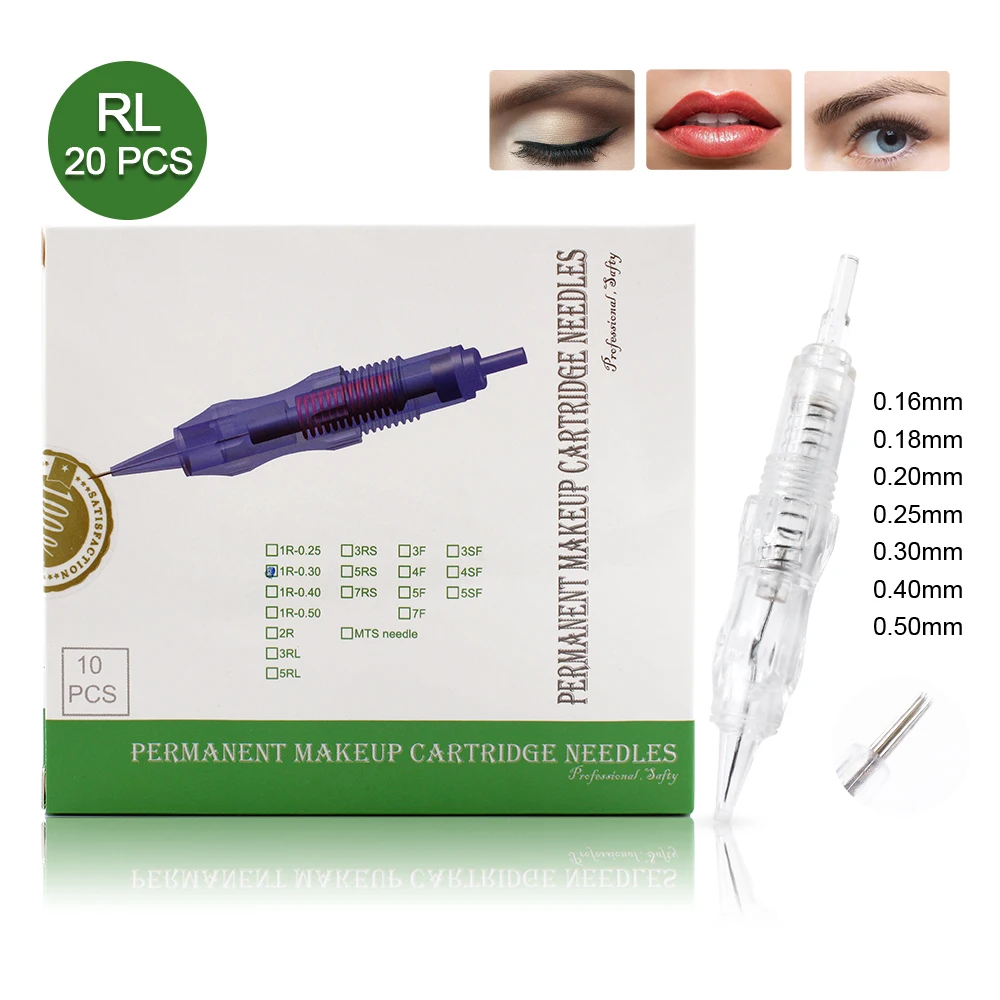 

20Pcs Screw Cartridges Needles Tattoo 1R/2R/3/4/5/7RL Permanent Makeup Machine Needles Professional Needles for Specify Machine