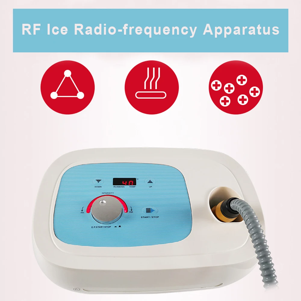 

Ice Radio Frequency Skin Rejuvenation facial lifting remove dark circles Apparatus Cryo meter RF Beauty Ion therapy machine