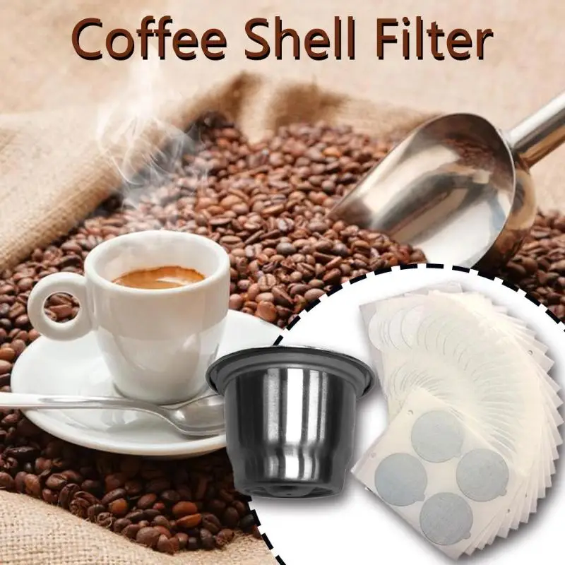

Stainless Steel Metal Reusable Coffee Capsule Cup Strainer Filter for Nespresso Necessary Household Coffee Making Accessories