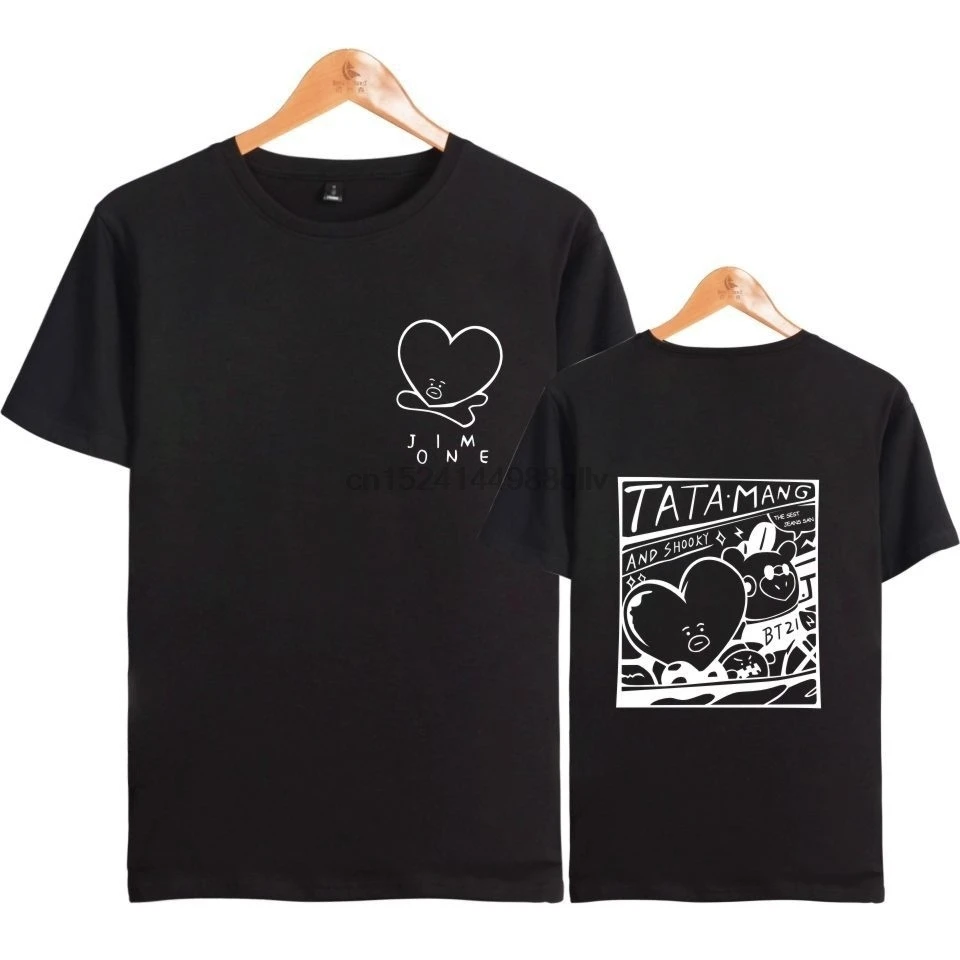 Korean Style Summer T Shirt Women Men Boys Tops O-Neck Tee Letter Printed Cotton |