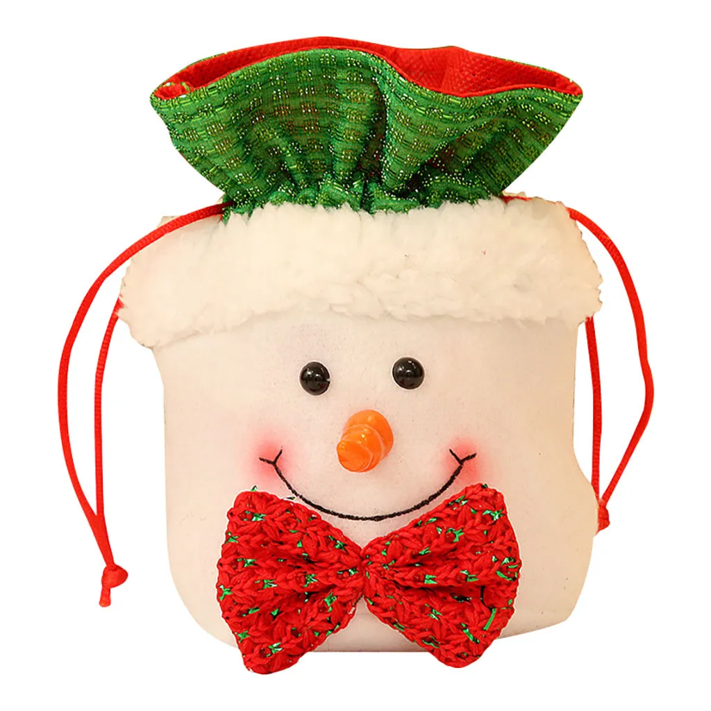 Christmas Toys Gift Bag Childildren Candy Bag Apple Decorative Bag Plush Santa Snowman Bag Christmas Gift Kids Storage Bag Jy4