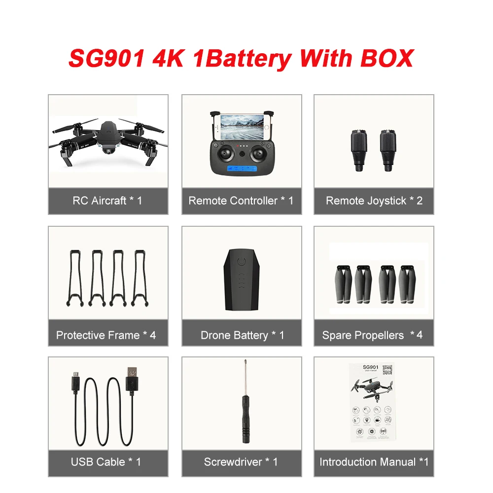 SG901 4K 1B Box GOOLRC SG907 gps Радиоуправляемый Дрон с камерой HD 4K 5G Wifi оптический поток позиционирования Дрон складной Радиоуправляемый квадрокоптер мини Дрон VS E58 E520 - Цвет: SG901 4K 1B Box