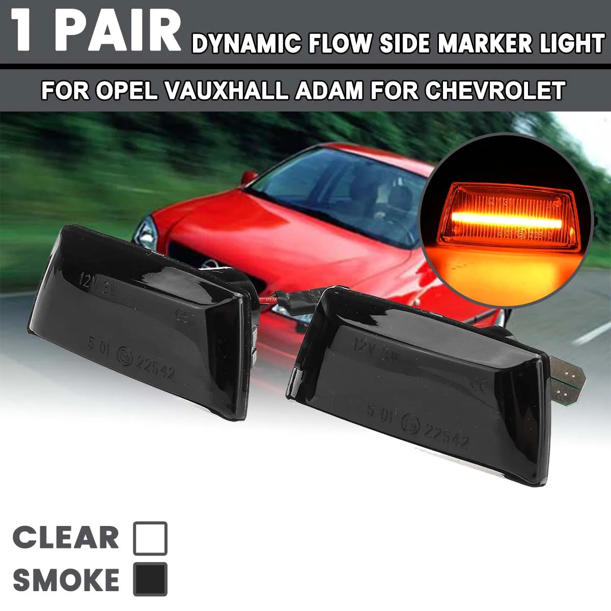 2 предмета в комплекте, для Opel Vauxhall Astra Zafira B для Chevrolet светодиодный, боковой, габаритный фонарь указателя поворота светильник боковой фонарь-повторитель 12V Панель лампа