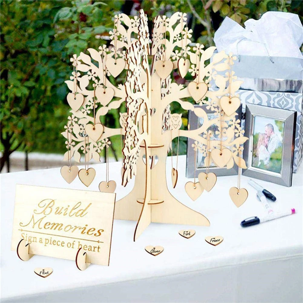 Diy Wedding Party Signing Card Signature Wishing Tree Guest Book