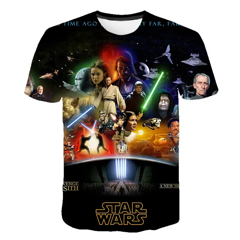 Camiseta con estampado 3D de Star Wars para hombre y mujer, ropa moderna informal de Darth Vader, para niños y niñas, gran oferta