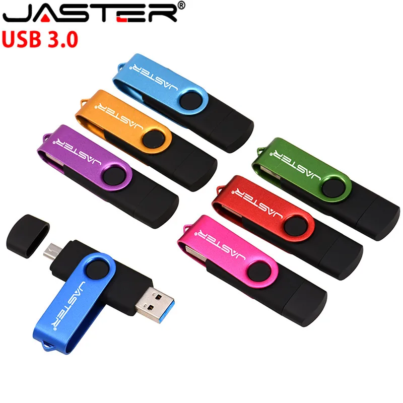 Флеш-накопитель для смартфона JASTER OTG USB Flash Drive cle usb 3,0 stick 64G otg pen drive 4g 8g 16g 32g 128G opslag apparaten