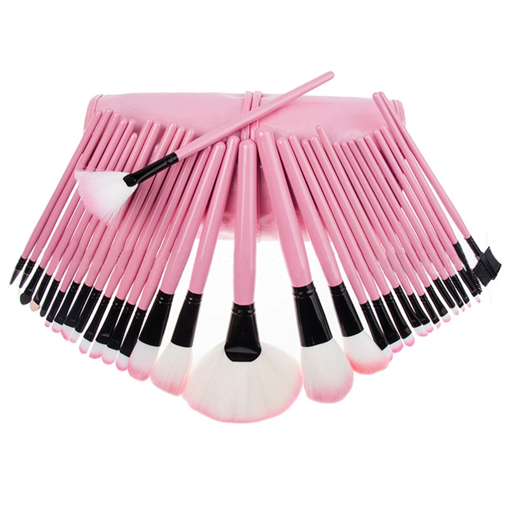 Pincéis de Maquiagem Profissional com um Escovas para Maquiagem por Atacado Conjunto Bolsa Eyeshadow Eyeliner Pestana Sobrancelha 32 Pçs 2 com um saco eyeshadow eyeliner pestana sobrancelha