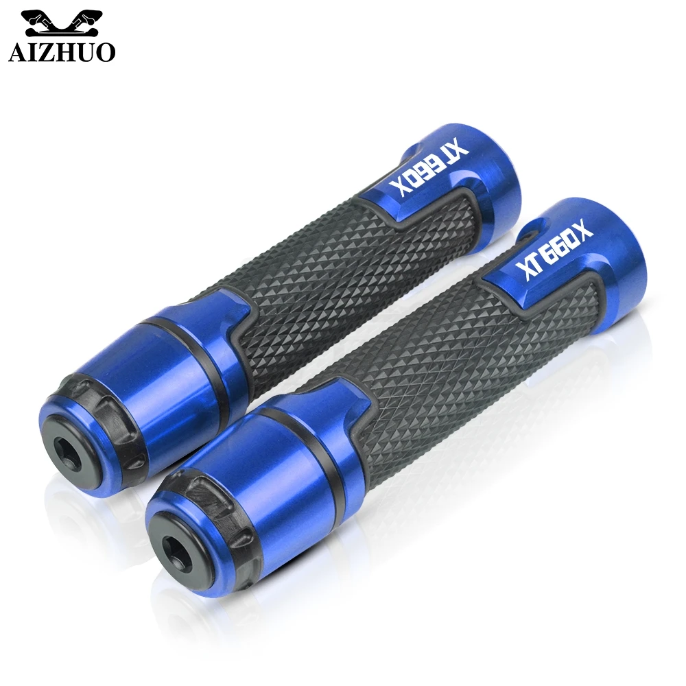 blue Motorcycle Grips Handle Grips Brake Clutch Levers For YAMAHA XT660 XT 660 XT660X XT660/X/R/Z 2004- 2013 2012 - Color: blue