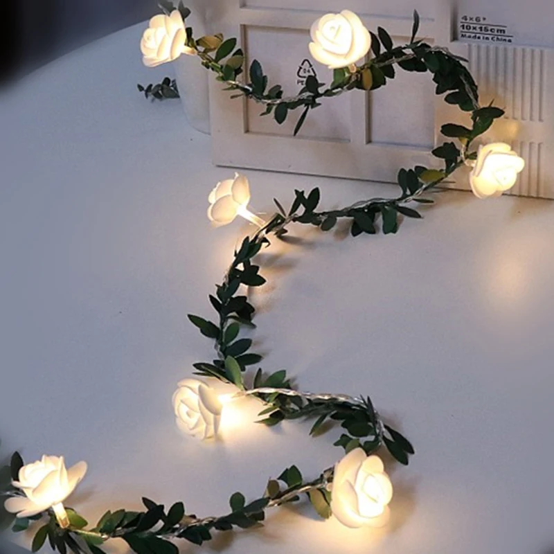 Wedding Christamas Home Decor Rose Flower Light Fairy String Party Festival N7 