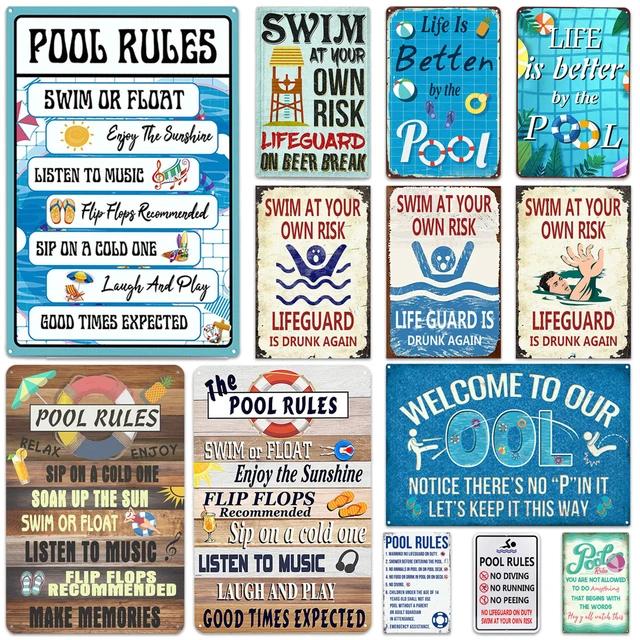 Pool Rules Posters