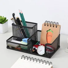Металлический Настольный держатель для ручек, многофункциональный канцелярский стол, офисный ящик для хранения карандашей, настольный сетчатый ящик для хранения, сетчатый кубический металлический стеллаж