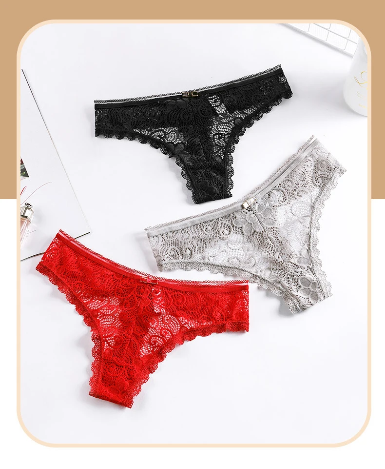 Women's Intimates Sexy Panty Pants Breathable Lace Panties G-string Underwear Woman Big Size Low-Rise Thong Soft Underpants high waisted lace panties