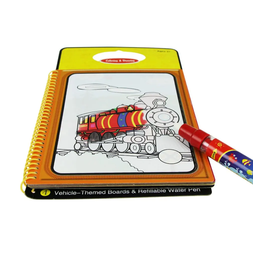 

Hot ! OCDAY Drawing Toys Kid Magic Water Painting Board Children Education Coloring with 1 Pen Cognitive Doodle Books Traffic