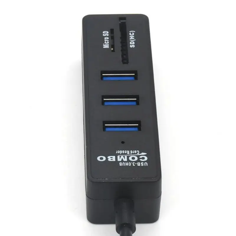Быстрая скорость 2 в 1 OTG USB3.0 концентратор сплиттер комбо 3 порта и SD/TF кард-ридер черный белый концентраторы для портативных ПК