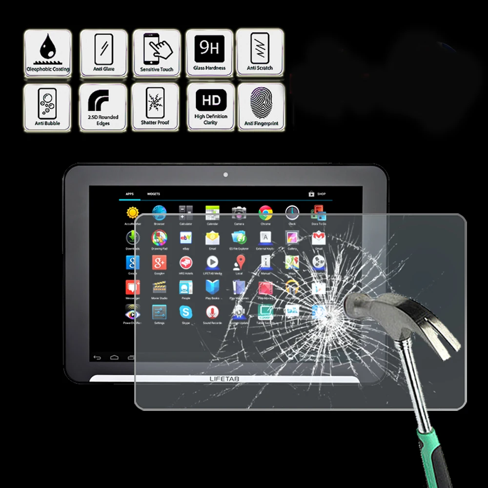 

For Medion LifeTab E10310 MD98382 10.1" - Tablet Tempered Glass Screen Protector Cover Screen Film Protector Guard Cover
