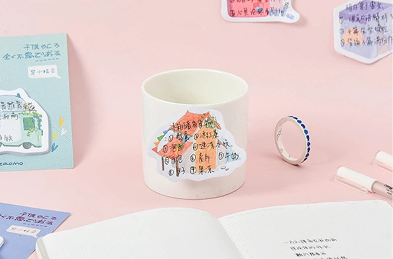 Красочные Kawaii блокнот для заметок милый мультфильм липкие заметки украшения офиса планировщик студенческий блокнот школьные принадлежности 02148