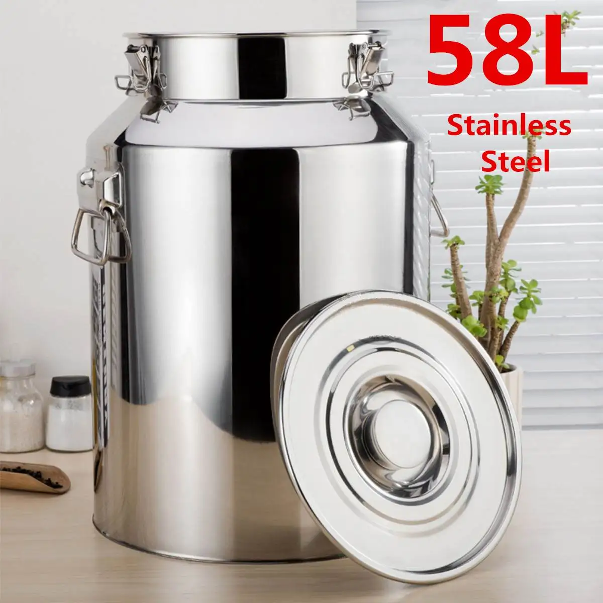 Best Price 58L Stainless Steel Fermenters Wine Fermented Beer Fermenters Milk Barrel Sealing High Quality Oil Barrel Tea Canister 35X60cm