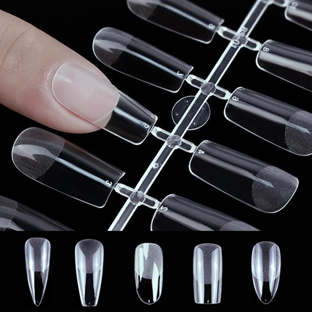 Квадратные накладные ногти с полным покрытием акриловые нажимные наращивание