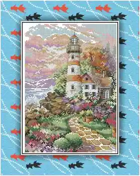 

Higher quality cotton threads lovely counted cross stitch kit Beacon at Daybreak Scenic Lighthouse Light House dim 06883 6883