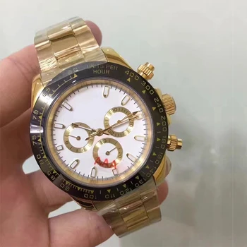 

AAA quality day watch tona automatic self winding watches white bezel stainless steel all small dials works Gold watches 16233