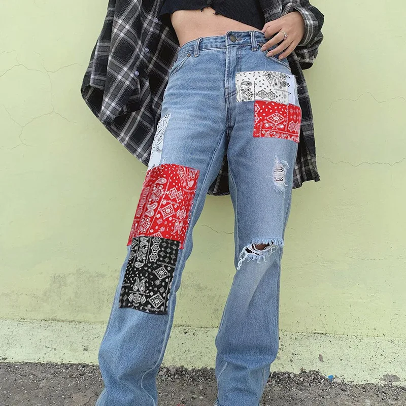 Fashion Streetwear Bandana Patchwork 