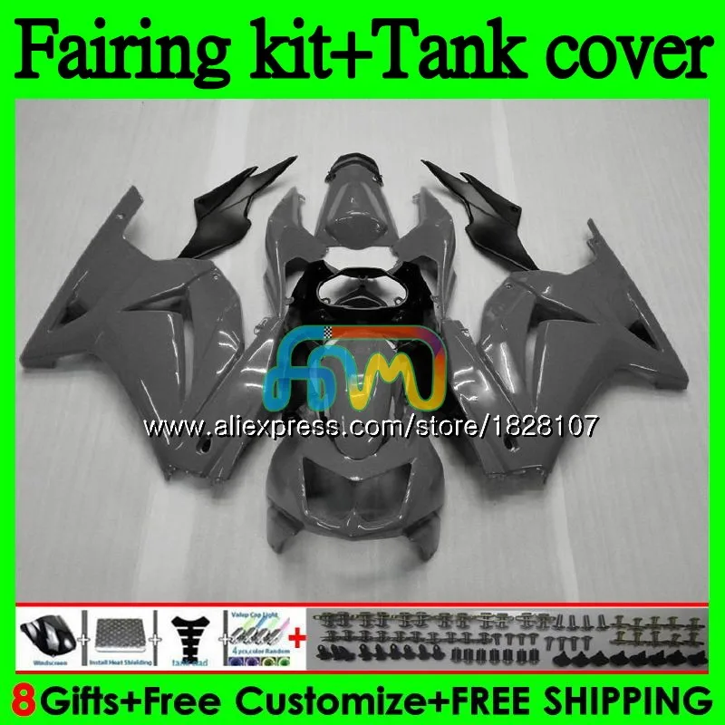 Майка для KAWASAKI ZX-250R EX-250 EX ZX 250R 08 09, 10, 11, 12, 104BS. 65 блеск серый EX250 ZX250R 2008 2009 2010 2011 2012 обтекатель - Цвет: No. 1