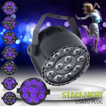 

12 LED UV Purple LED Stage Light Par Light for Disco DJ KTV Bar Party Backlight Projector Spotlight Lamp EU/US Plug AC 110-240V
