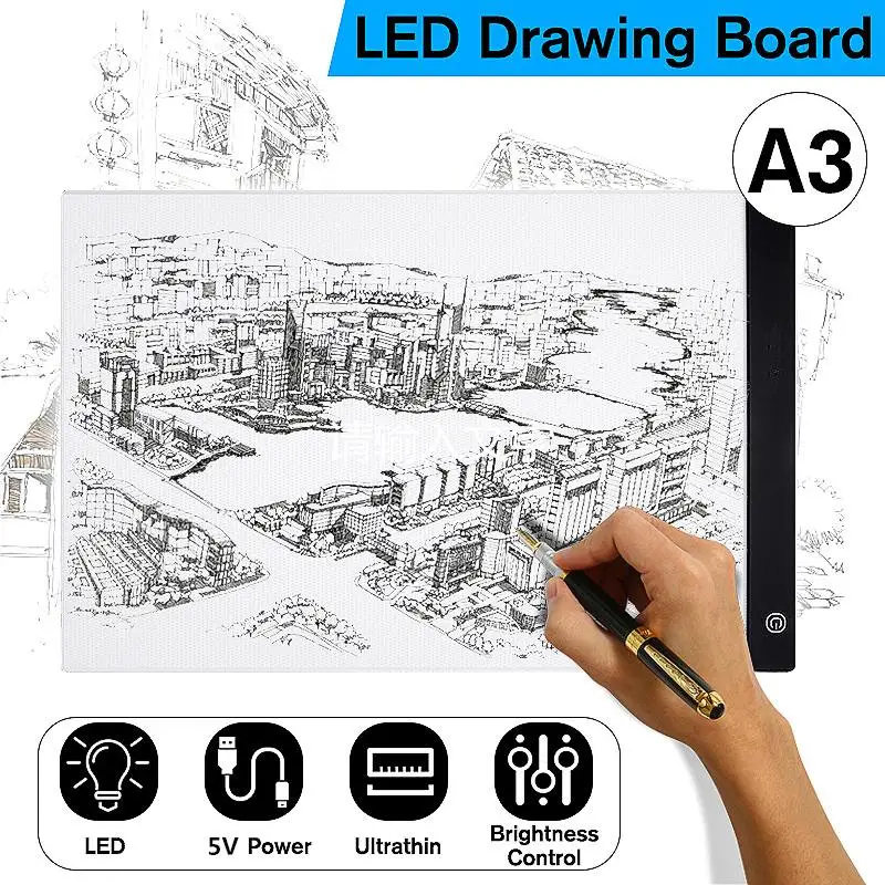 

A3 LED LED Drawing Tablet Adjustable Light Pad USB Electronic Drawing Board Digital Drawing Pad for Painting Sketching Animation