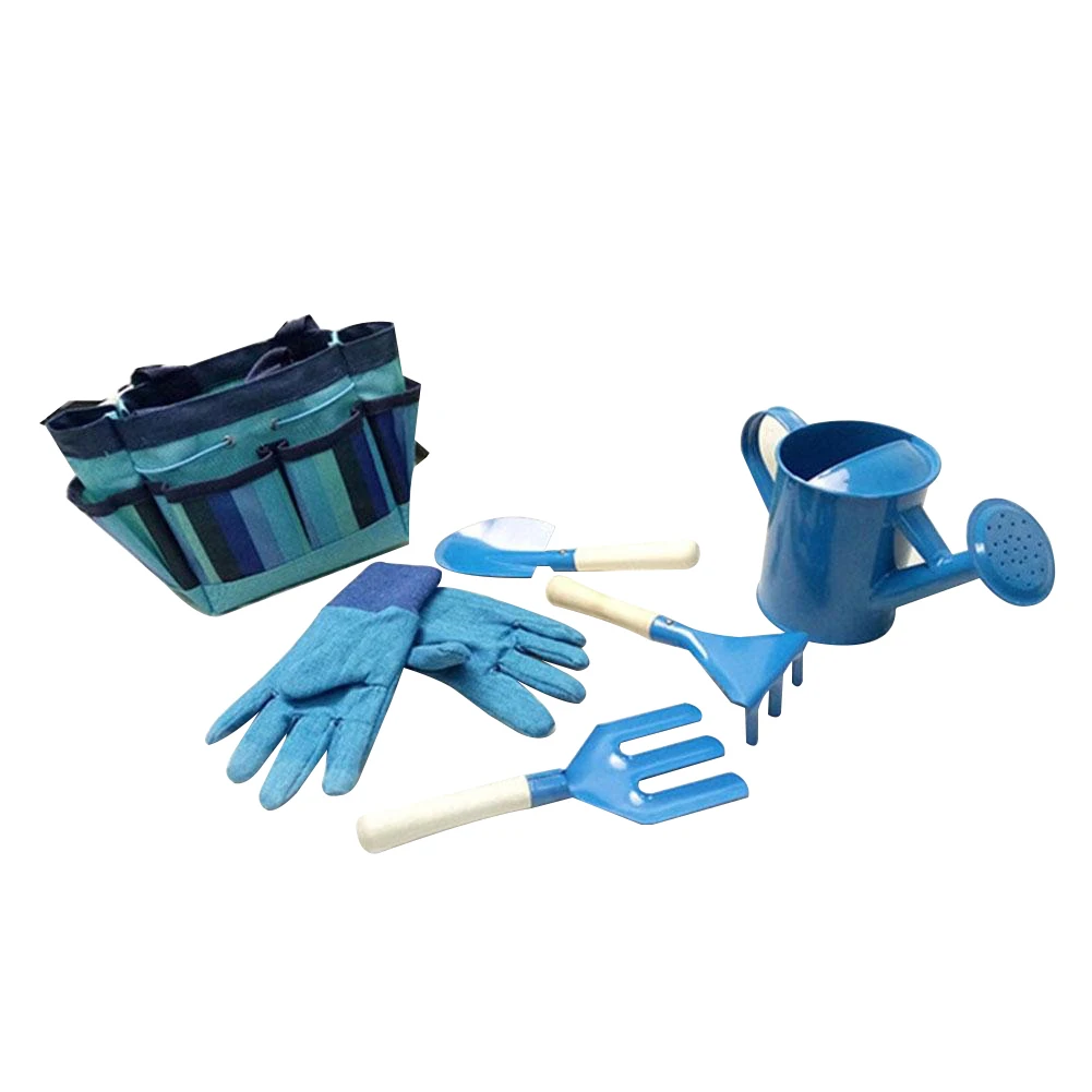 6Pcs Children Kids Garden Tools Watering Can Gardening Shovel Rake Spade Toys Garden Game