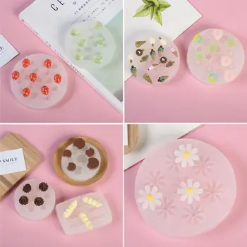 

Handmade Biscuit Dessert Food Mould Flower Heart Ice Cream Pendant Resin Casting L4ME