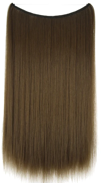 TOPREETY Heat Resistant Synthetic Hair 100gr Silky Straight Elasticity Invisible Wire Halo Hair Extensions 8006 10