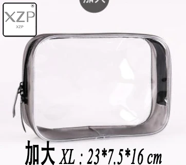 XZP Transparent Cosmetic Bag PVC Women Zipper Clear Makeup Bags Beauty Case Make Up Organizer Storage Bath Toiletry Wash Bag - Цвет: XL