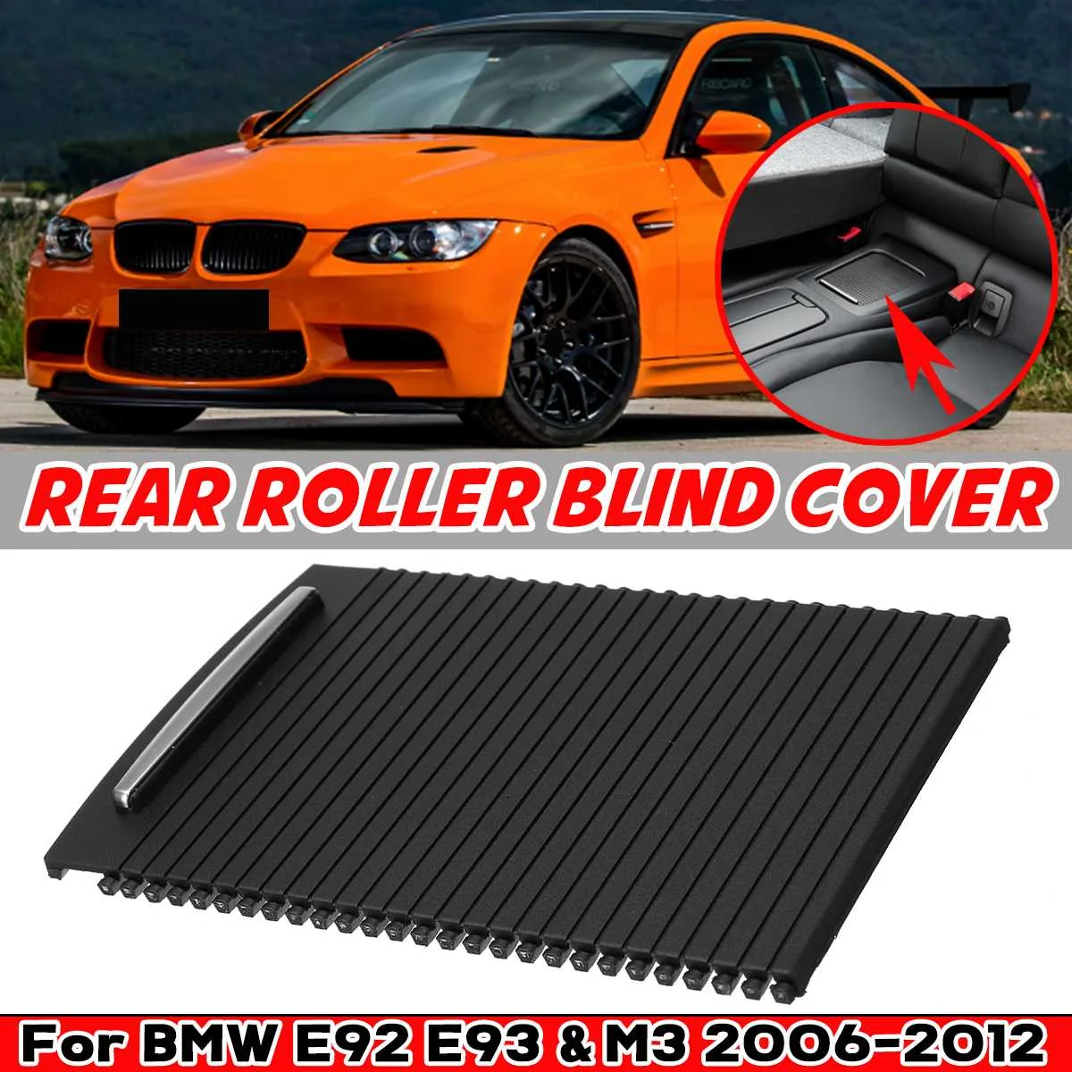 Black Car Rear Centre Console Roller Blind Cover Trim For BMW E92 E93