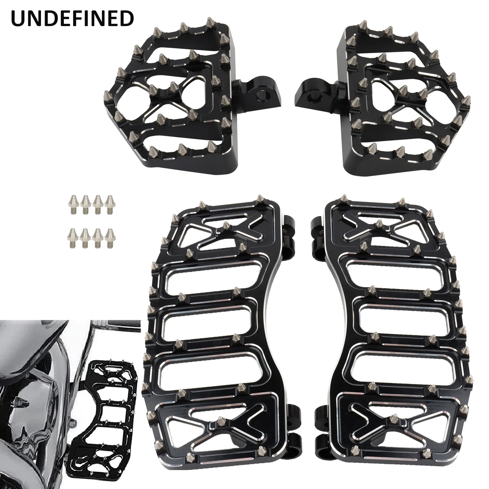 

Wide Floorboards MX Foot Pegs Footrest Driver Pedals for Harley Touring Road King Street Glide 86-2023 Softail Fatboy Dyna FLD