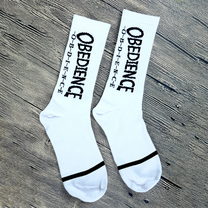 Новые модные популярные мужские носки в стиле хип-хоп хлопковые спортивные носки для скейтборда хорошего качества - Цвет: white