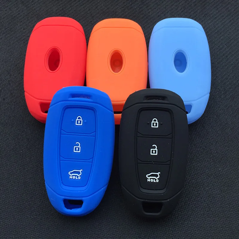Premium Silicone Car Key Cover for Hyundai - 3-Button Protection Shell