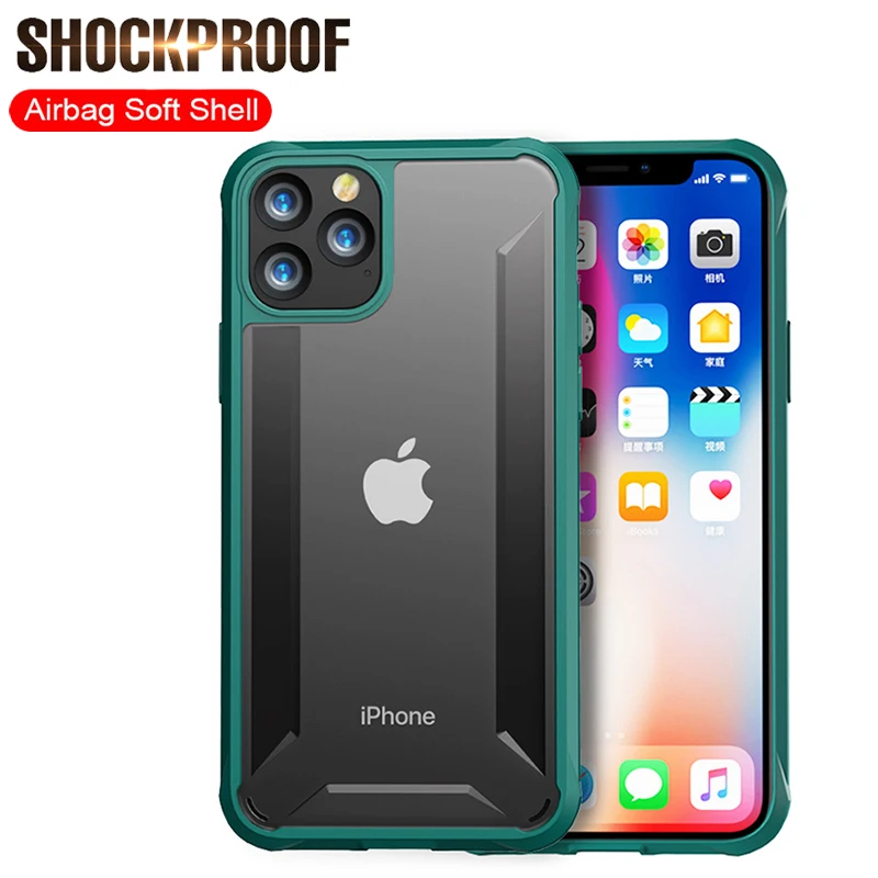 

Luxury Shockproof Phone Case For iPhone XS Max X XR 7 8 Plus Transparent Case Cover For iPhone 11 2019 5.8 6.1 6.5 Bumper Case