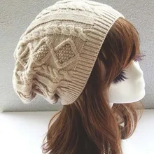 Winter Women Hats Beanies Black Knitted Twist Female Caps Bonnet Elastic Warm Girls Hats czapka zimowa