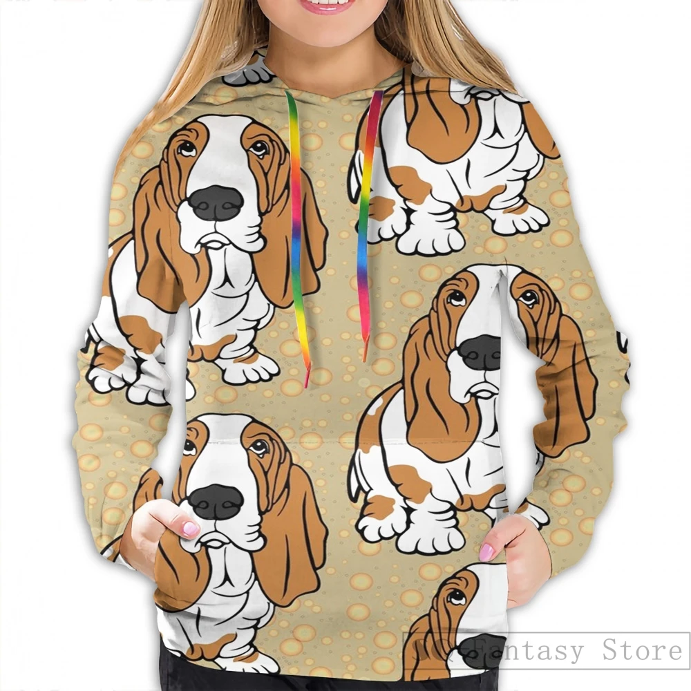 Мужские толстовки, свитшоты для женщин, Забавный Basset Hound print casual hoodie Streatwear
