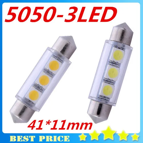 2 шт. 41 мм 5050 SMD светодиодный светодиодная Автомобильная Внутренняя купольная