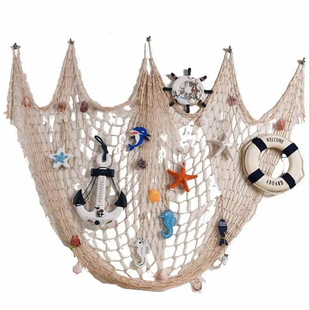 Mediterranean Sea Fishing net Ocean Style Soft Loading Fishing Net  Hand-woven Float Shell Wall Decoration - AliExpress