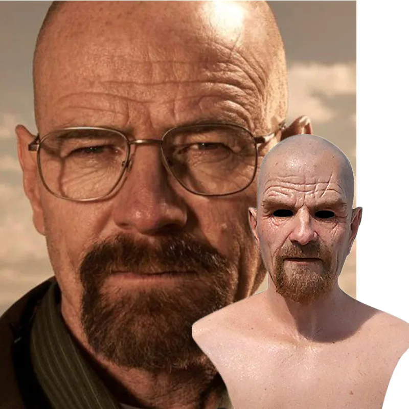 New Movie Celebrity Latex Mask Breaking Bad Professor Mr. White Realistic Costume Halloween Cosplay Props |