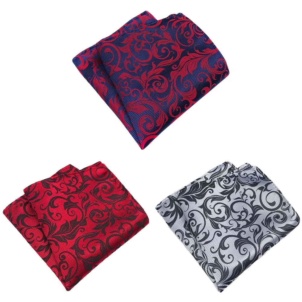 04(F320-F321-F322) 3 пачки мужской Пейсли цветок Карманный квадратный платок Свадебный полосатый платок HZTIE0360 - Цвет: 04(F320-F321-F322)