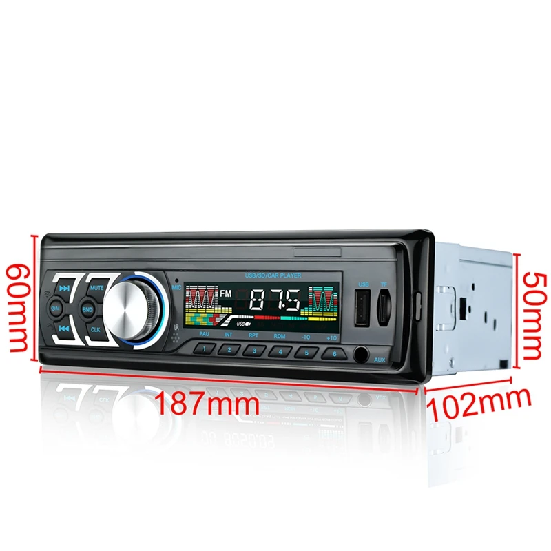 Автомобильный MP3-плеер, автомагнитола, 1 DIN, USB, быстрая зарядка, Bluetooth, громкая связь, цифровой медиаплеер, 4X25 Вт, fm-радио, поддерживает IOS и Android