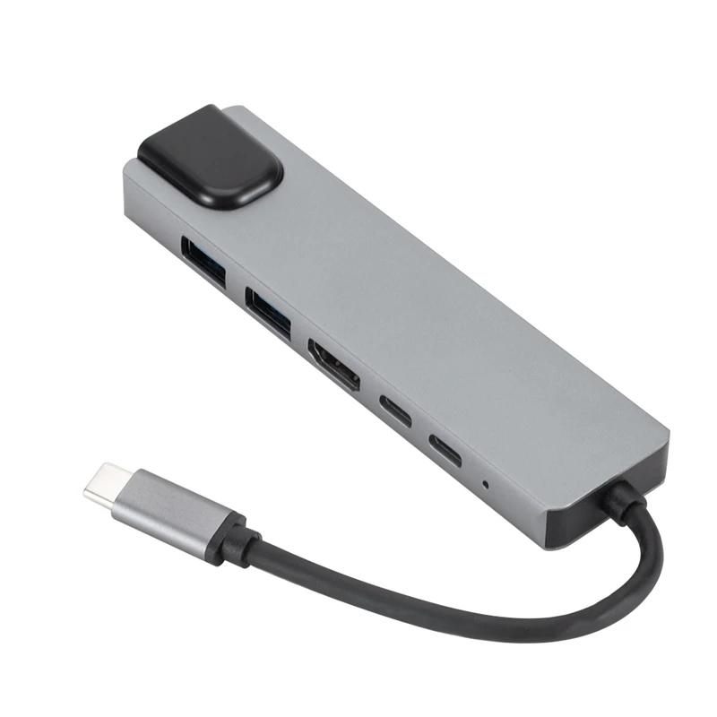6 в 1 USB-C-type-C 2 USB 3,0 концентратор HDMI RJ45 Ethernet с PD зарядным портом адаптер для MacBook Pro