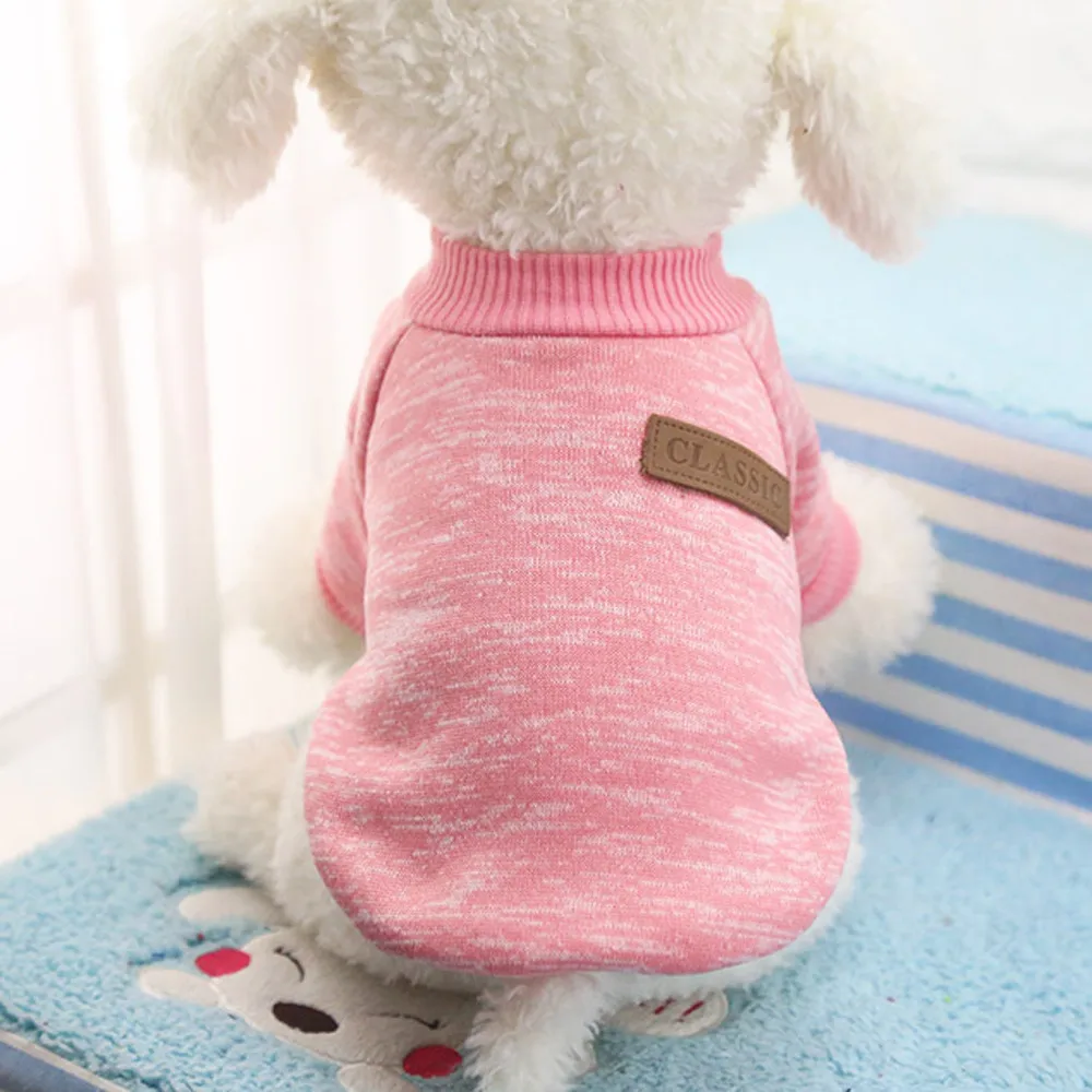 Цветной, для домашних животных, для собак, щенков, Классический свитер, флисовый свитер, одежда, теплые свитера, зимний защитный свитер perro# A - Цвет: PINK